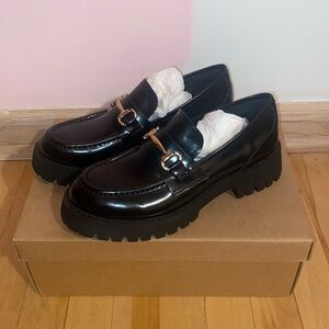 Steve Madden Black Leather Loafers